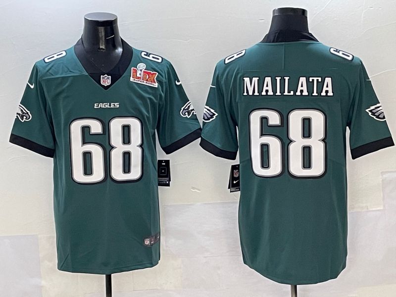 Men Philadelphia Eagles 68 Mailata Green New Nike Limited 2025 NFL Jersey style 6